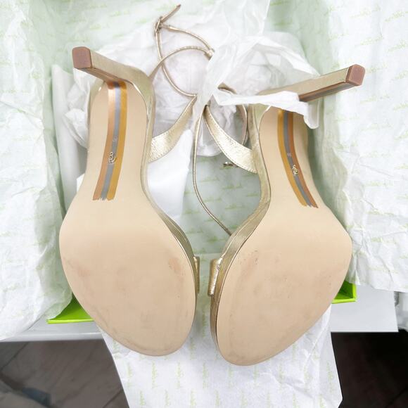 Sam Edelman Jade Strappy Heel Gold Leaf Platinum US 10 NWT - Picture 6 of 6